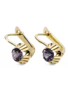 14k żółte złoto Aleksandryt Kolczyki Vintage Biżuteria vec027y